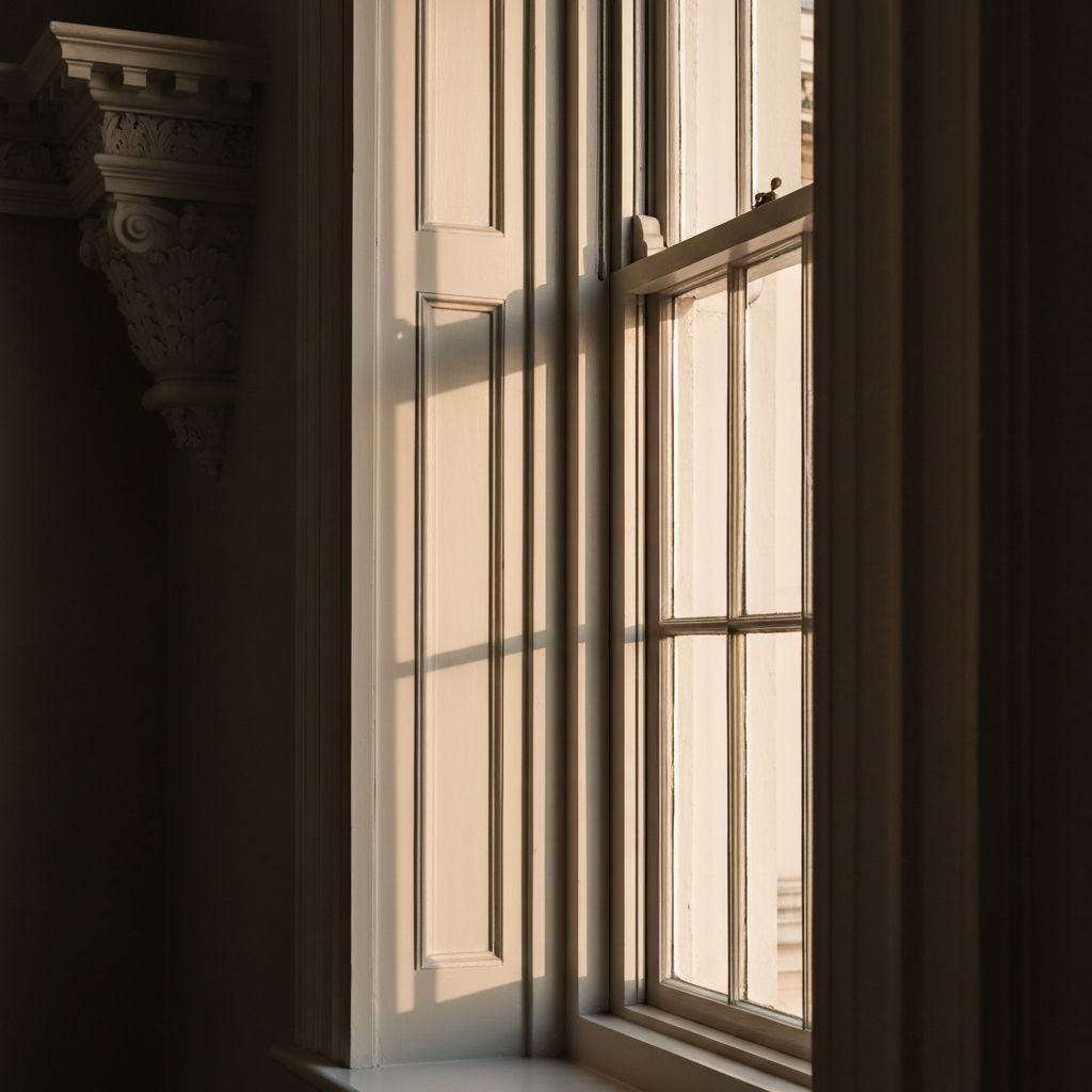 Elegant Victorian sash window in luxury London townhouse